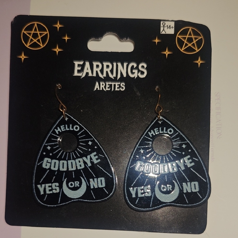 Black and White Ouija Board Earrings